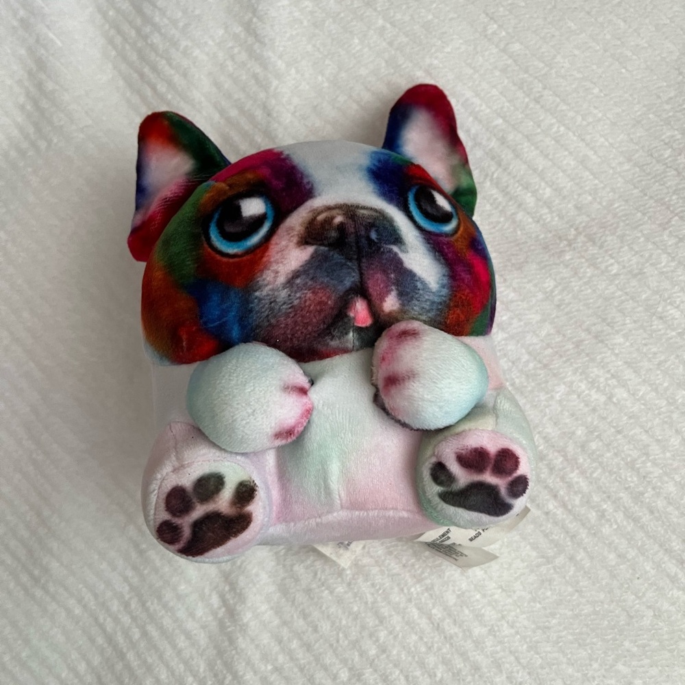 Wild Alive Colorful Stuffed Bulldog Toy